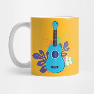 Dibujo de ukelele con hojas Mug